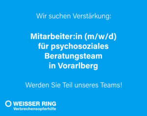 Wir suchen Verstärkung: Mitarbeiter:in (m/w/d) für psychosoziales Beratungsteam in Vorarlberg. Werden Sie Teil unseres Teams!